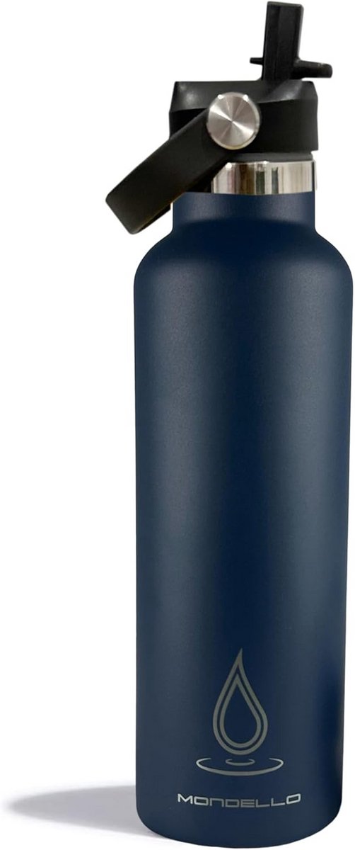 Thermosfles 750 ml – Dubbel geïsoleerd – RVS – Navy blauw