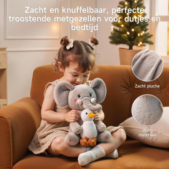 Sander Shop Sprekende zingende olifanten en kuikens speelgoed voor kinderen, interactieve kopie pluche dier met 6 liedjes en beweegbaar hoofd, sprekende laboratoriumspreekspeelgoed vanaf 3, 4, 5, 6 van Sander Shop — afbeelding 3