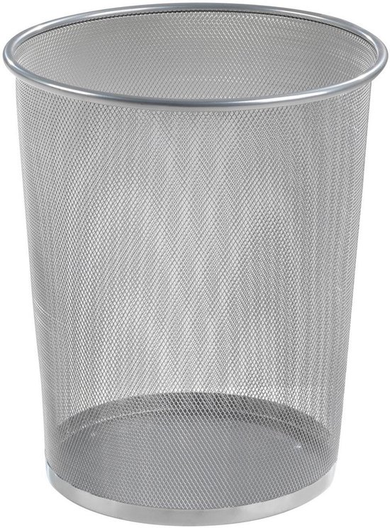 Decopatent® Design Ronde Prullenbak voor Kantoor - Papierbak - Mesh - Metaal - Papiermand