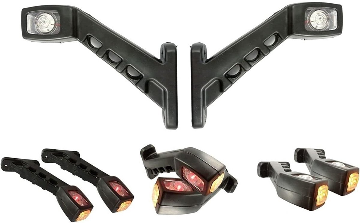 2 Stuks LED Zijmarkeringslichten Rood Wit Geel 12V 24V voor Trailer Vrachtwagen Auto E-keurmerk