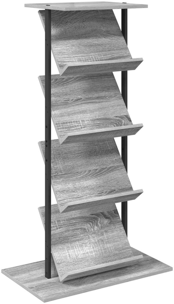 vidaXL - Tijdschriftenrek - Grijs - Sonoma - 68 - x - 40 - x - 123.5 - cm - Bewerkt - hout