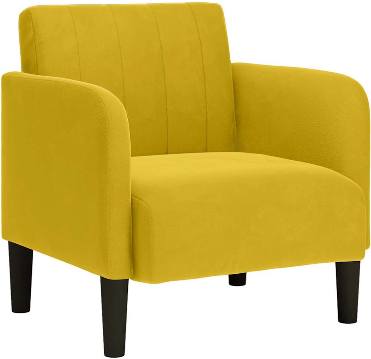 vidaXL Fauteuil - met - armleuningen - 54 - cm - fluweel - geel
