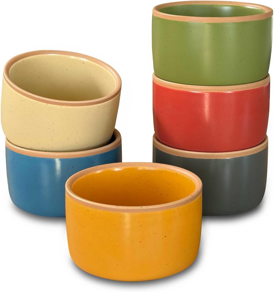 Set van 6 Keramische Ramekins - Ovenvaste Bakvormpjes voor Desserts en Sauzen