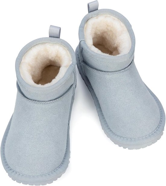 Mishansha Winterlaarzen voor kinderen, warm, winterlaarzen, comfortabel, antislip, winterschoenen, uniseks, maat 24-36, kaki, 30 EU
