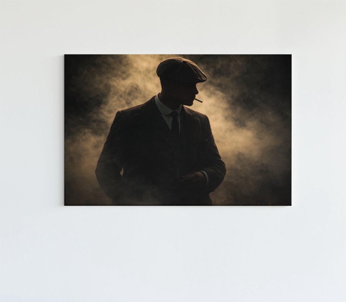 Canvas Schilderij - Vintage Gangster - Maffia Art - 90x60 cm