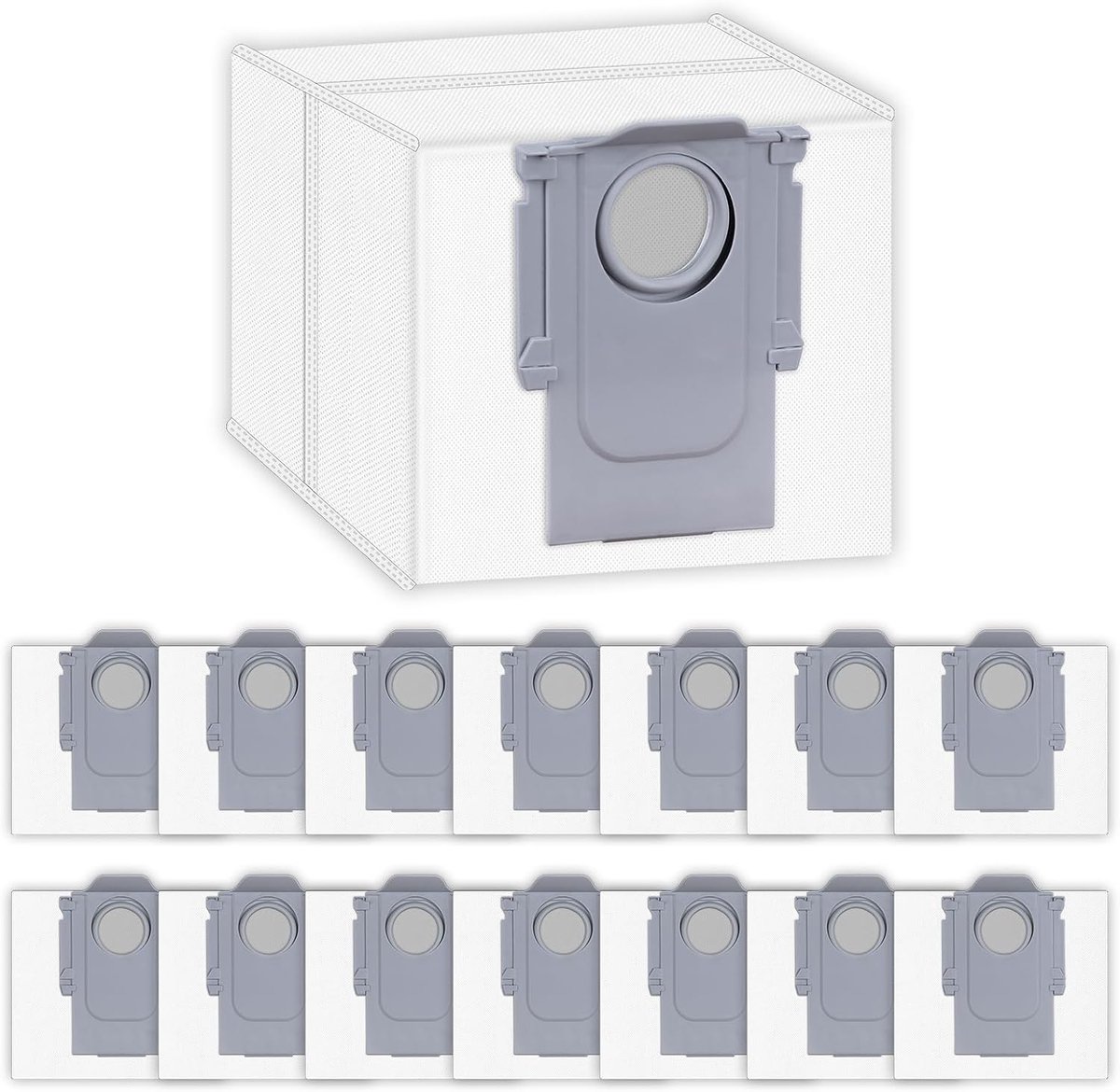 (15 Pack) Vervangende Stofzakken Geschikt voor Roborock S8+/ S8 Pro Ultra/ /Q8 Max Max+/ S7 MaxV Ultra/ Q5/ Q5+/ Q7/ Q7+/ Q7 Max/ Q7 Max+/ S7 Pro Ultra, Zelflegende Dock-Wegwerpzakken, 3L Capaciteit