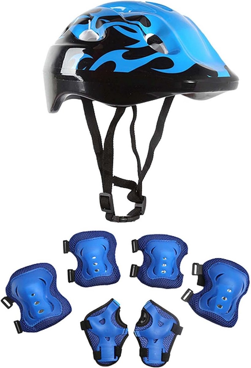 Complete Kinder Beschermset met Helm, Knie-, Elleboog- en Polsbeschermers voor Skateboard, Fiets & Steps Complete Kinder Beschermset met Helm, Knie-, Elleboog- en Polsbeschermers voor Skateboard, Fiets & Steps