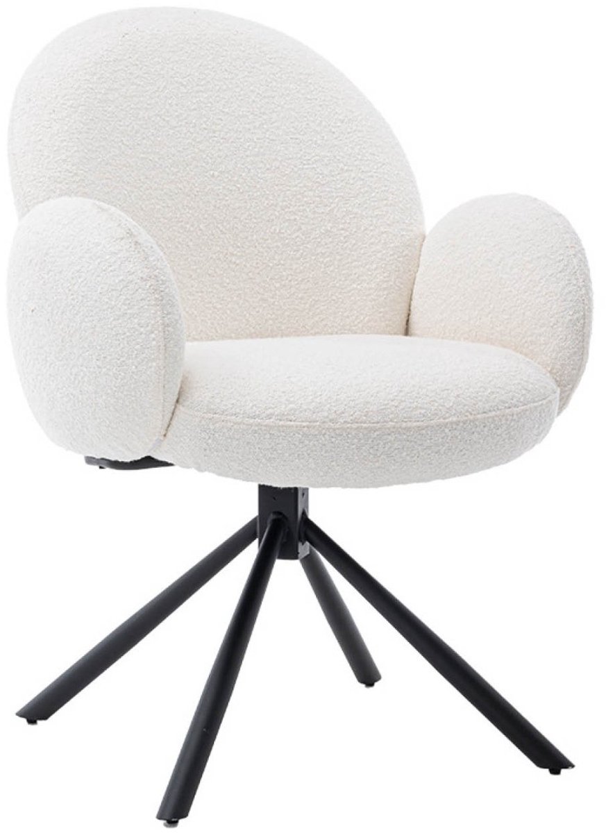 Tower Living Eetkamerstoel Imola - Wit Stof - 66x66x91cm