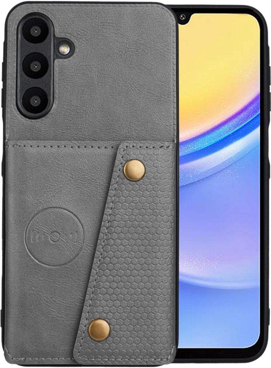 Bescherm-Hoes Cover met 4 Pas-vak geschikt voor Samsung Galaxy A37 - A36 - A56 - Grijs