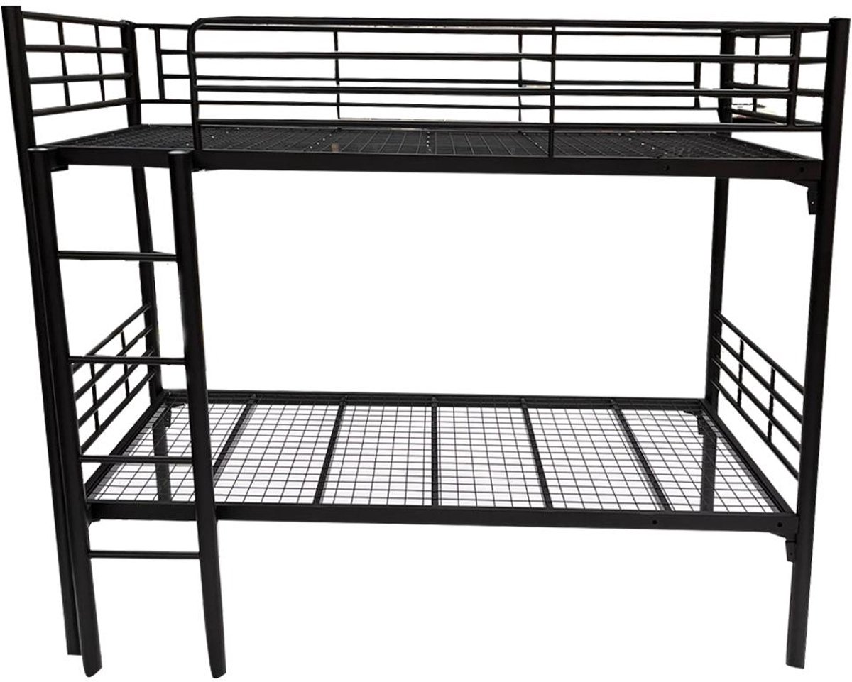 Sleepking - Stapelbed Kiki - Trasmatbodem - Heavy Duty / Super Stevig - 90x200 - Zwart