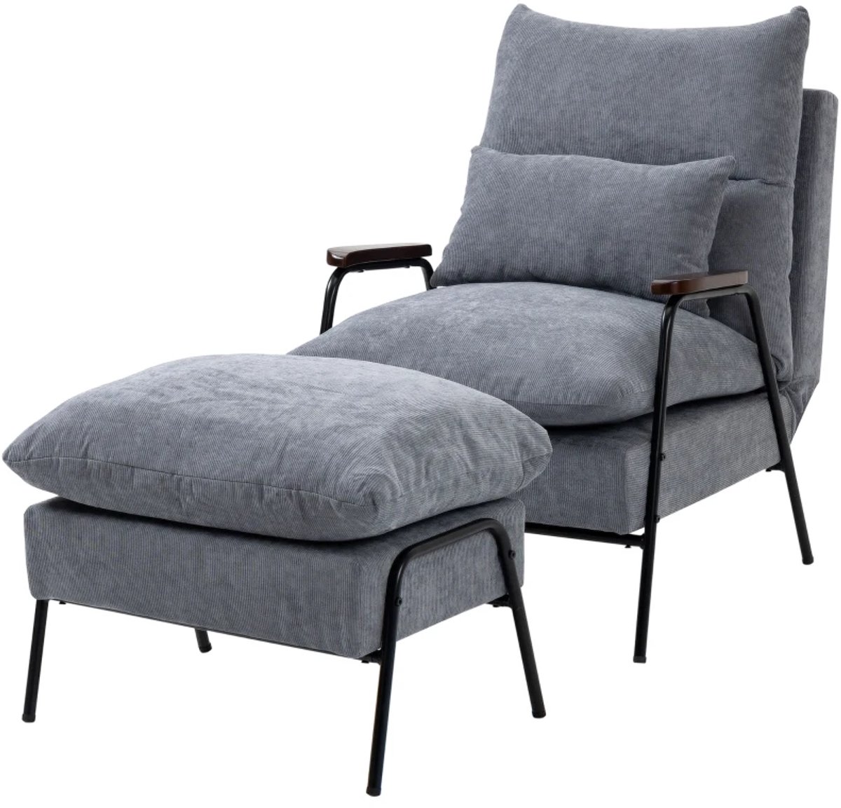 Relaxfauteuil met Voetenbank - Fauteuil - Moderne Relaxstoel - Kantelbaar tot 155° - Verst