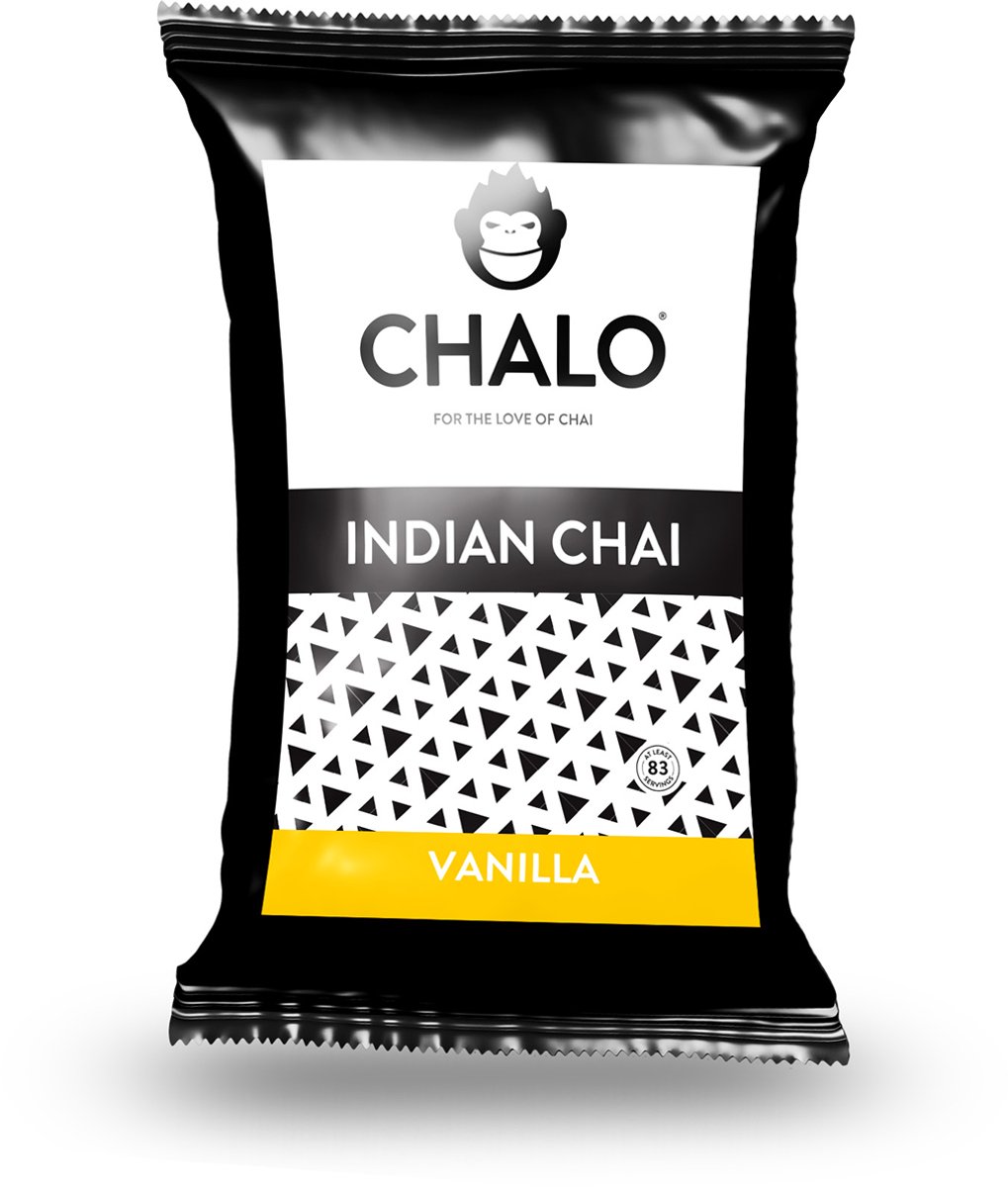 CHALO Vanilla Chai Latte - 1KG Navulzak (+maatschepje) - Authentieke Indische Kruidenmix - Vegan & Barista Ready - voor 80 Chai Lattes