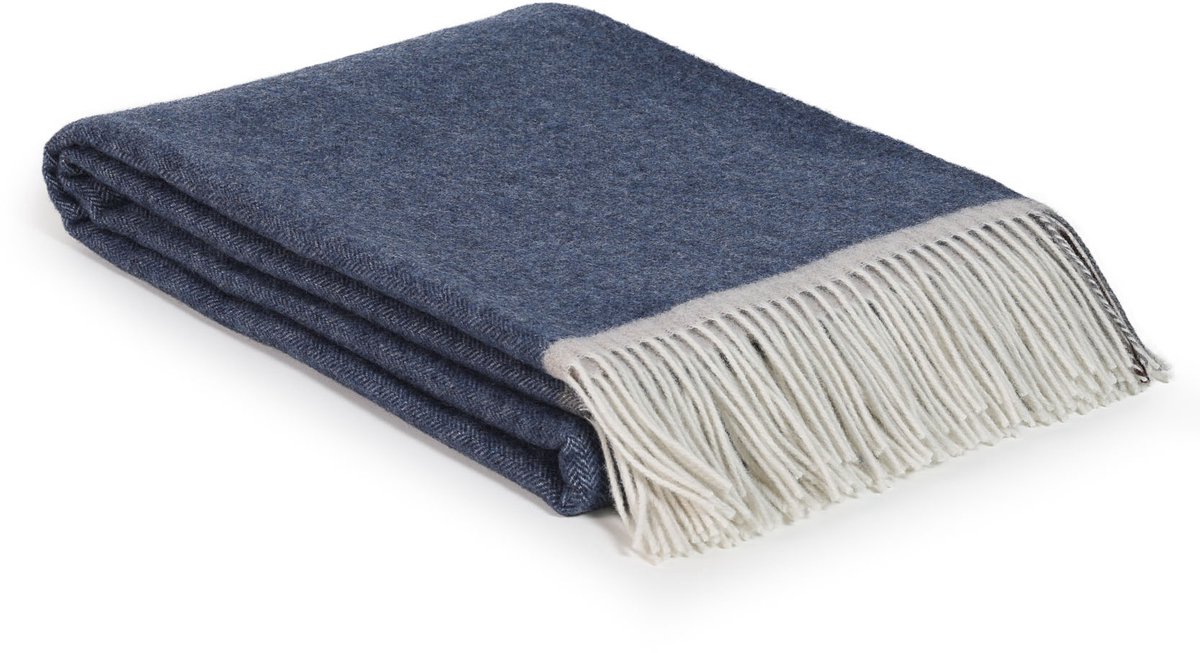 Most - Plaid Milano - 90% Merino wol, 10% Kasjmier wol - 140 x 200 cm - donkerblauw
