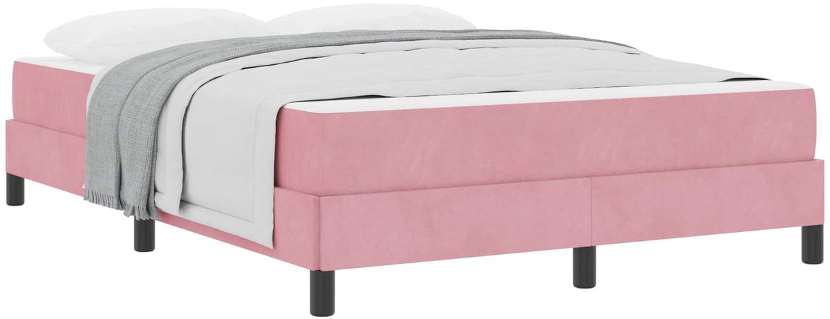 Tweepersoonsbed | Dubbelbed | Volwassenenbed | Boxspringbed met matras Roze 140 x 210 cm Stof