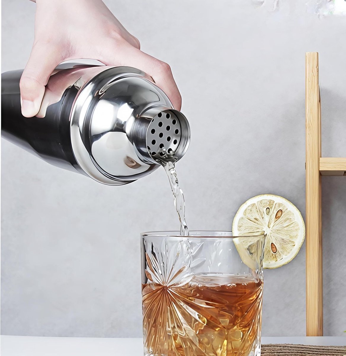 1 set（6stuks）- Cocktailsets - Professionele Cocktail Shaker Set - Complete 6-delige Thuisbar Kit voor Beginners en Experts - Zilver — cadeau in Kookcadeaus - foto 3