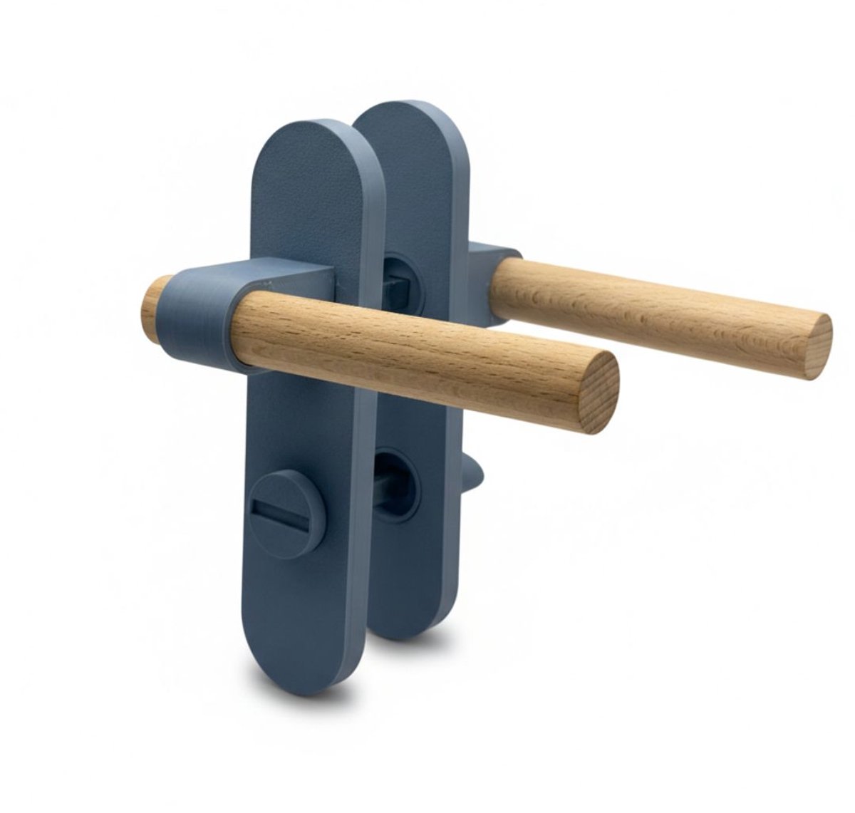 Home 3D® Deurklink Blauw - Langschild met WC Slot - Voor Toilet en Badkamer - Ontworpen en Gemaakt in Nederland