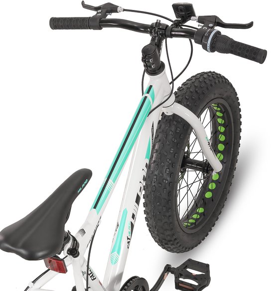 Hiland 20 Inch Kids Fatbike Mountainbike - Voor Jongens & Meisjes - Shimano 7 Versnellingen - Dubbele Schijfremmen - Vanaf 5 Jaar van Hiland — afbeelding 3