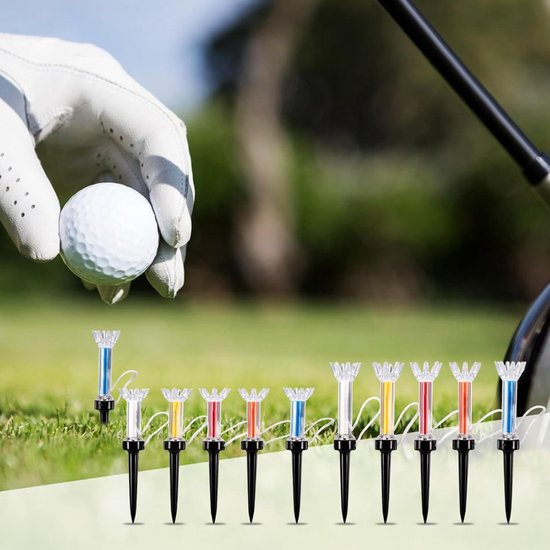 Golf accessoires set met magnetische golftees - 5 stuks, trainingshulpmiddelen voor golfers, touwtje om wegslaan te voorkomen, weerstand verminderen, afstand vergroten van GOLF — afbeelding 3