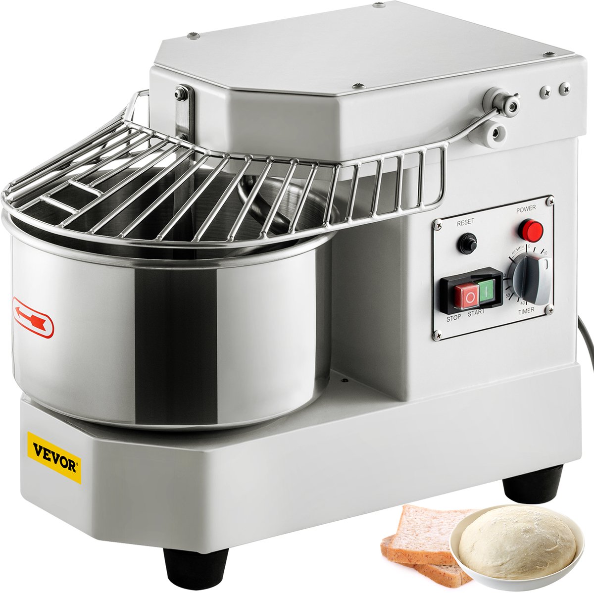 VEVOR Deegmixer Keukenmachine Rvs Standmixer Commerciële Kneedmachine 8l
