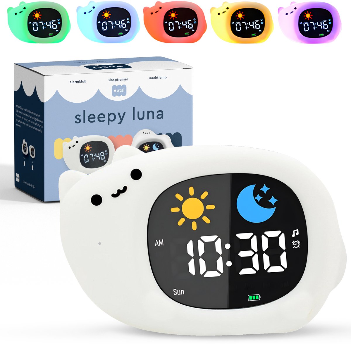 Dutsi - Slaaptrainer Katje - 3-in-1 - Kinderwekker - White Noise - Nachtlampje