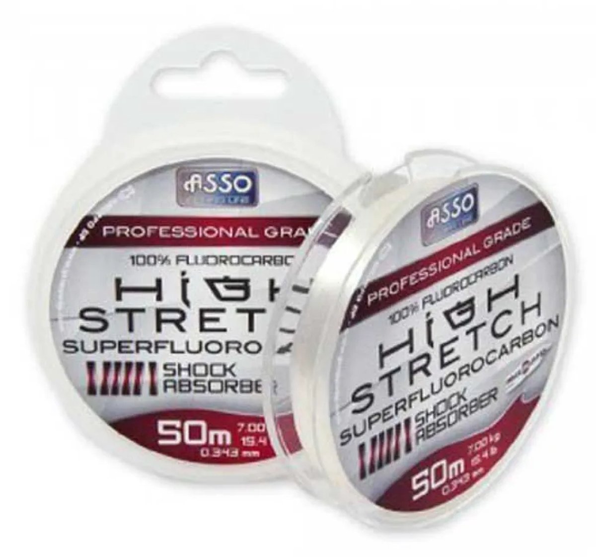 Asso High Stretch 50 M Flurocarbon Transparant 0.343 mm