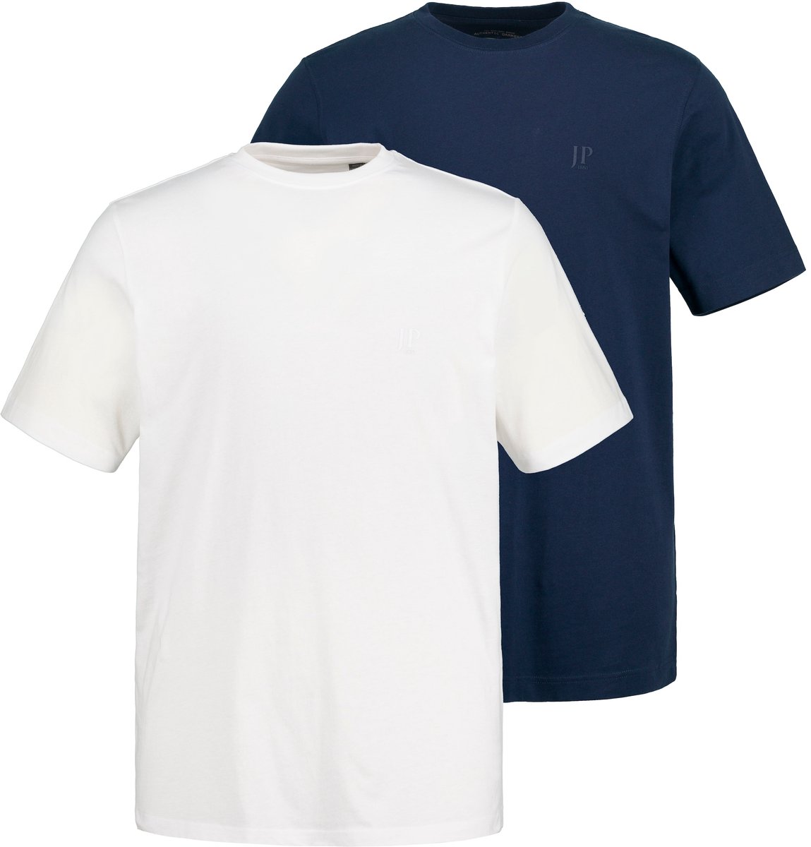 JP 1880 - Heren - T-shirts basic set van 2 ronde hals - Nachtblauw - Maat L