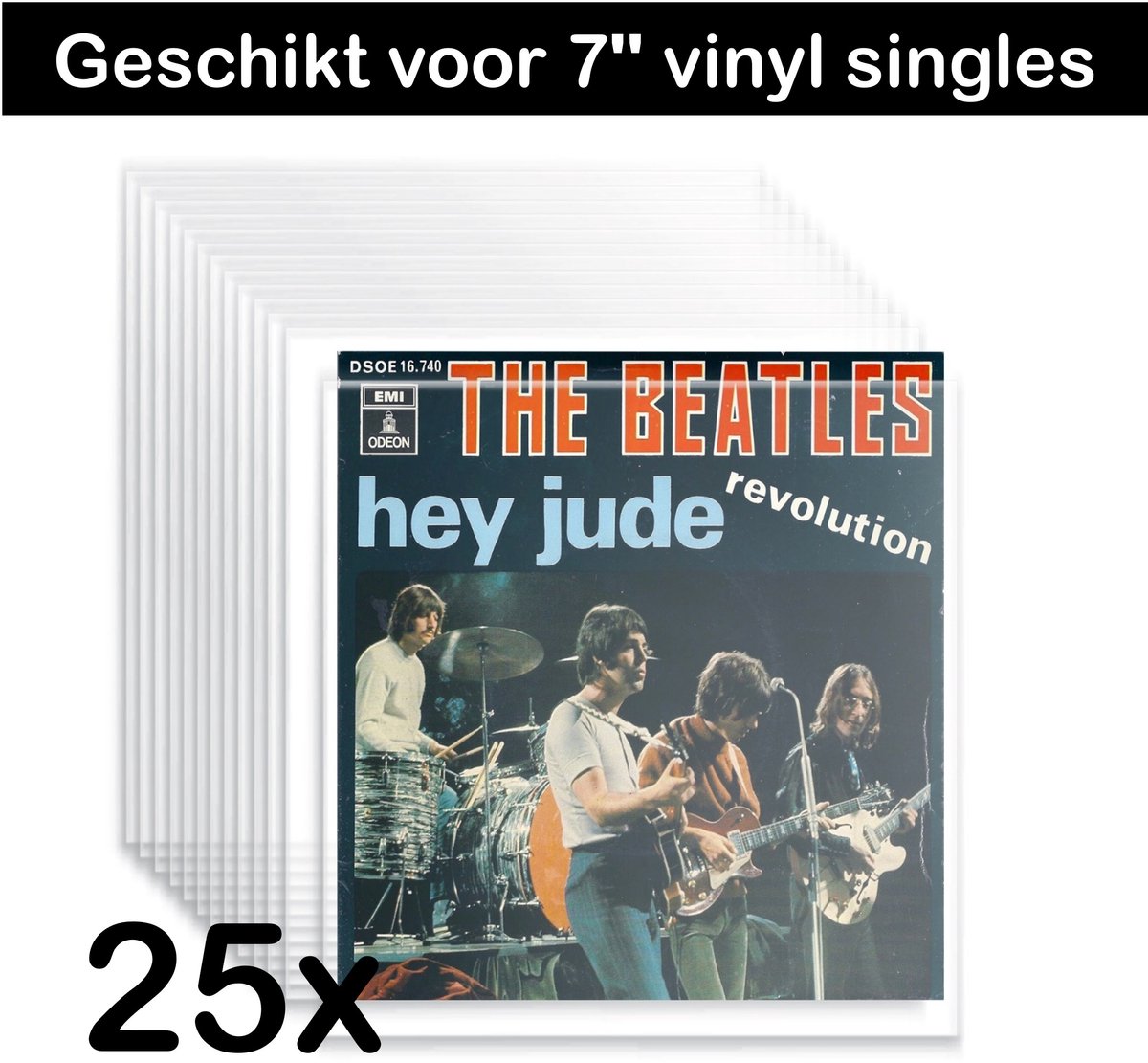 Pinguïn Records Singles Buitenhoezen voor 7 inch Vinyl – 25 stuks – VinylCare Essential ShieldSleeve – Vinyl hoes geschikt voor 7" Vinyl en 45 Toeren Singletjes – Beschermhoezen voor Singletjes – Buitenhoezen – Transparant – Polyethyleen – 100 Micron