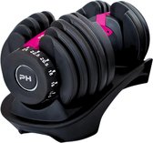 PH Fitness Verstelbare Dumbell 24KG Donker Roze - PRIJS PER STUK - Smart Dumbbells - Gewichtenset voor Home Gym - Adjustable Dumbbells van 2,5 kg tot 24kg - Complete Halterset van 15 Dumbbells in een!