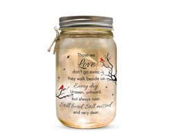 Unieke Herdenkingslicht in Pot – Memorial Jar met Licht – Grafdecoratie & Urn Decoratie – As urn - Herinneringslicht voor Overledenen