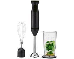 Silvercrest Staafmixerset 600 W – Zwart – Set: staafmixer, mixvoet, garde, maatbeker met deksel – Turbofunctie: voor krachtig pulseren – Met deze staafmixer van SILVERCREST mix, pureer en klop je moeiteloos allerlei ingrediënten