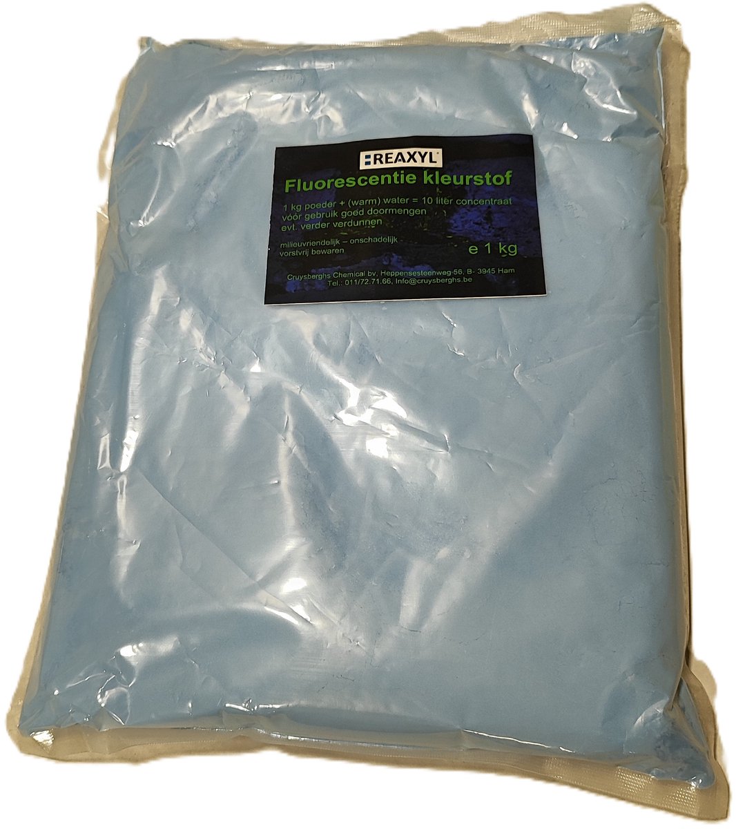 Reaxyl Fluorescentiekleurstof poeder voor lekdetectie 1 kg, blauw