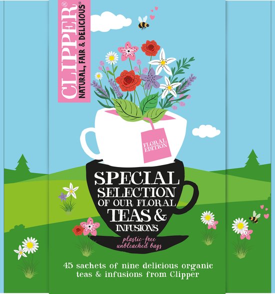 Clipper Thee Cadeaupakket - Biologische Kruidenthee - Floral Giftbox met 9 heerlijke smaken