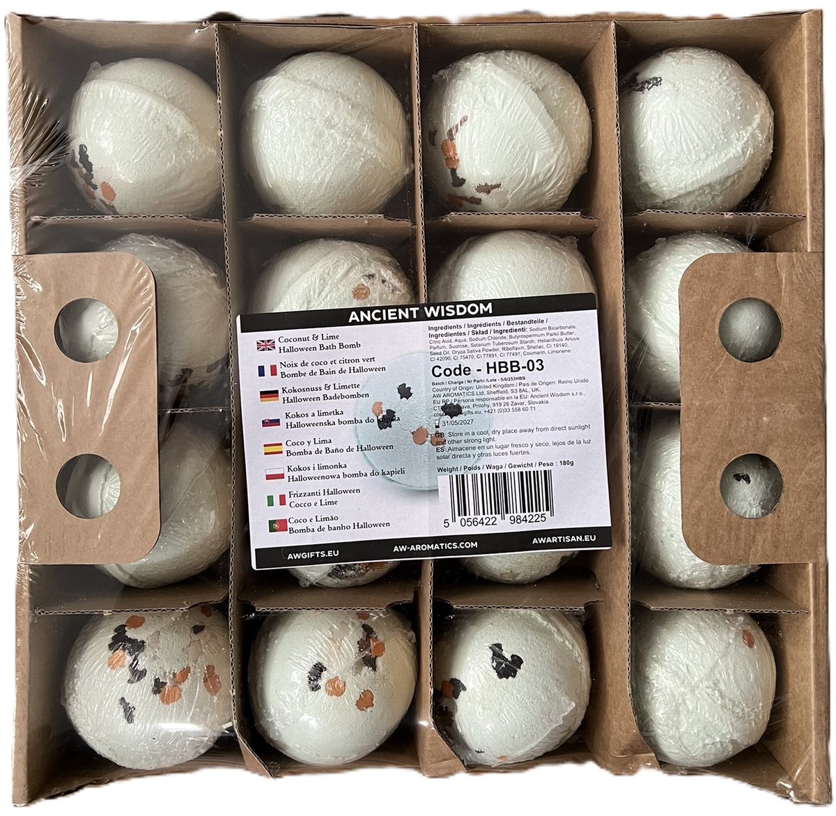 Halloween - bruisbal - badbruisbal - 16 stuks - 180 gram per stuk