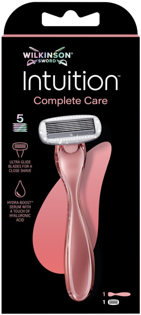 Wilkinson Sword Intuition Complete Care-scheersysteem voor vrouwen, Hydro-Boost-serum, 1 scheersysteem + 1 navulmesje