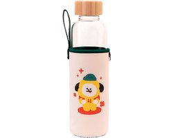 Bt21 Drinkfles Chimmy 500 Ml 7 X 23,5 Cm Glas Transparant/beige