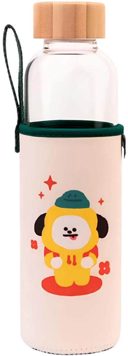 Bt21 Drinkfles Chimmy 500 Ml 7 X 23,5 Cm Glas Transparant/beige
