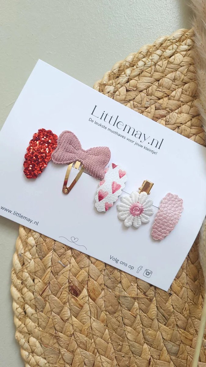 Haarspeldjes Littlemay.nl | Hartjesliefde 2 - 5cm