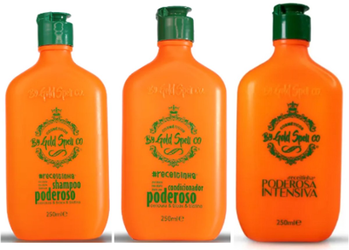 Poderoso Receitinha Kit – By Gold Spell Co (Shampoo + Conditioner + Intensieve Behandeling)