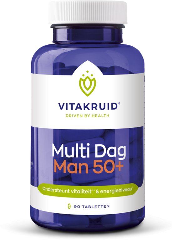 Vitakruid Multi Dag & Nacht Man 50+ 100% Vegan 2 x 90 180 Tabletten