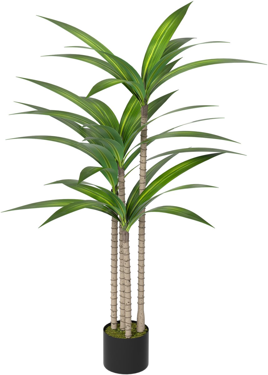 Aufun 120cm Kunstplant Ficusboom Kunstplanten met Natuurlijke Houten Stam Voor Woonkamer Slaapkamer Kantoordecoratie