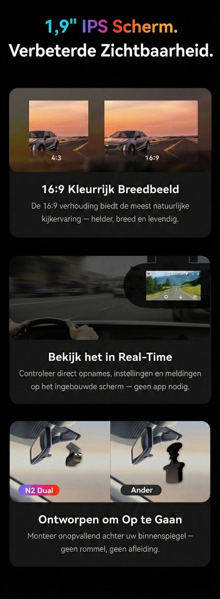 Dashcam Auto Camera Voor en Achter - 4K Beeld - met 64GB SD Kaart - GPS - DDPAI N2 – foto 8