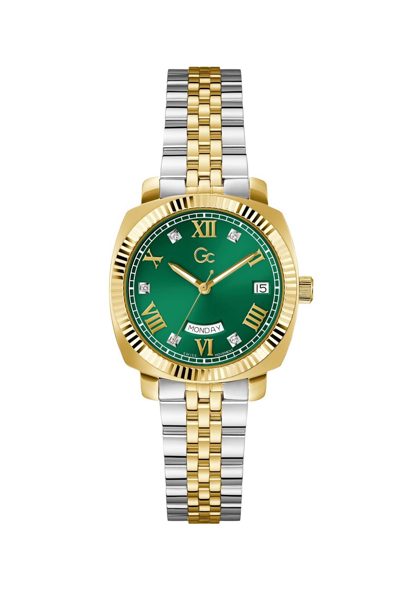 Gc Gc Flair Coussin Lady Kwarts Analoog Horloge Twee Toon Case: 100% Stainless Steel | Armband: 100% Stainless Steel 34 Z44001L7MF, Z44002L9MF, Z44003L1MF