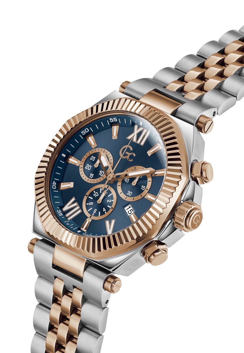 Gc Gc Atlas Quartz Chronograaf Horloge Zilver En Roos Kast: 100% Roestvrij Staal | Bracelet 100% Roestvrij Staal 44 mm Z66001G2, Z66002G7, Z66003G9, Z66004G9