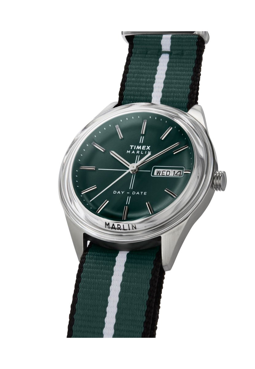 Timex Marlin® Jet Quartz Quartz Analoog Horloge Groen Kast: 100% Roestvrij Staal | Armband 100% Textile 38 mm TW2Y37300AJ, TW2Y37400AJ, TW2Y37500AJ