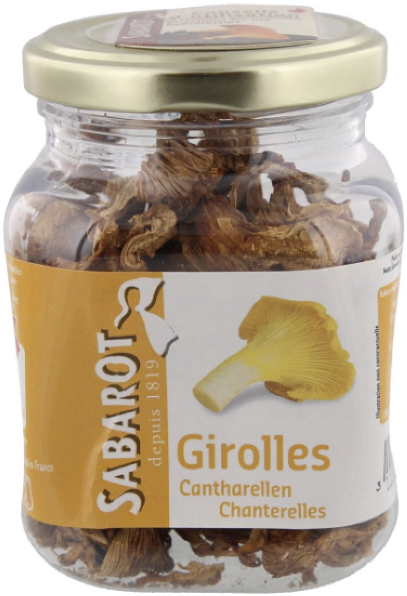 Sabarot Girolles Sechees - Gedroogde Cantharellen - Dried Chantarelle Mushrooms - 30 gram