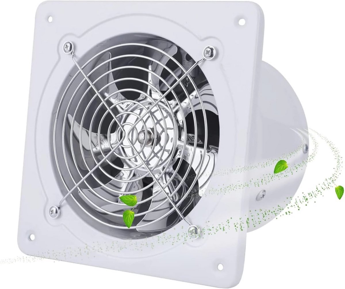 Afvoerventilator 100 mm voor badkamer, keuken en garage - Stille buisventilator met terugloopklep, 140 m³/u, 25W