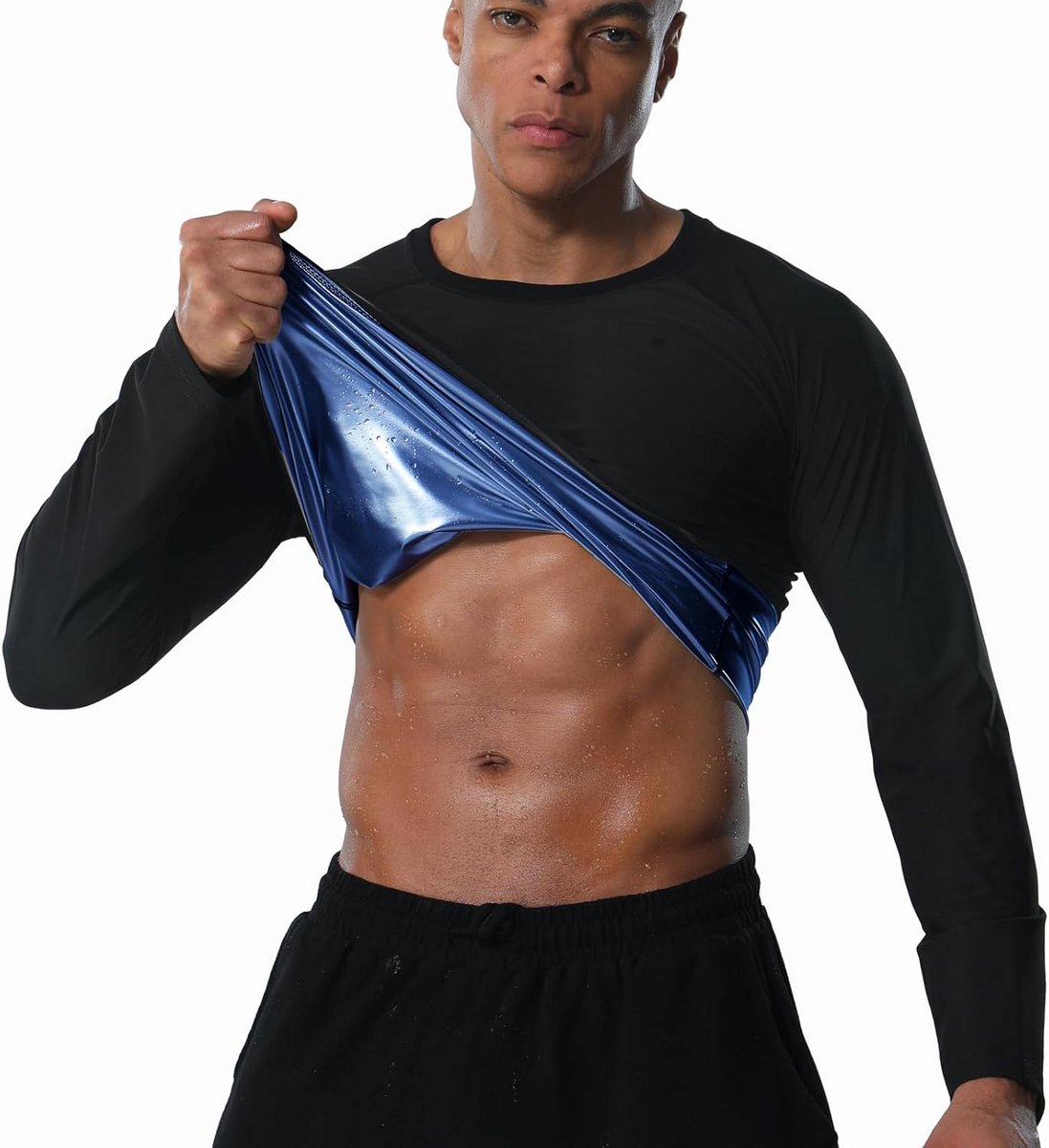 Sauna Shirt Heren met Lange Mouwen voor Workout en Gewichtsverlies