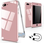 Magnetische case met gekleurd achter glas Geschikt voor de iPhone XS Max -roze