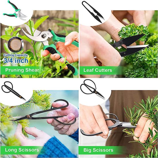 24-delige gereedschapsset, geschikt voor beginners, bonsai-set, gereedschap voor het vormgeven en onderhouden van bonsai, tuingereedschapsset voor bonsai. van Merkloos	 — afbeelding 4