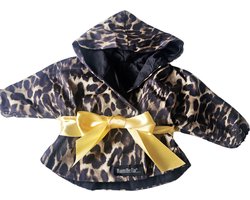 BamBella ® - Jas - maat 56 - Zomerjas meisjes kinder jas kind baby panterprint lente dierenprint bruin zwart